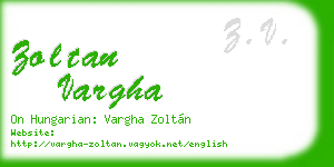 zoltan vargha business card